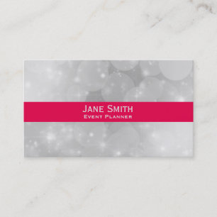 Stylish silver modern trendy Events Planner Business Card