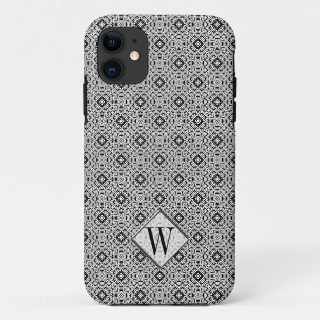 Stylish Silver  Monogram Custom iPhone 5 Case (Back)