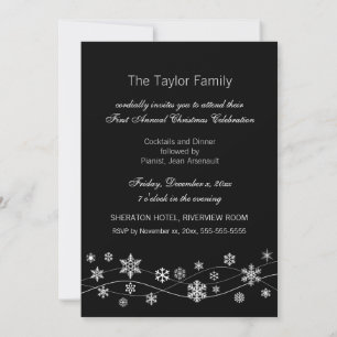 Stylish Silver Snowflakes 5x7 Invitation Template