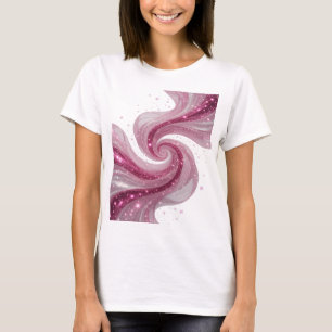Stylish Silver TWIRLING STARS Text Design T-Shirt
