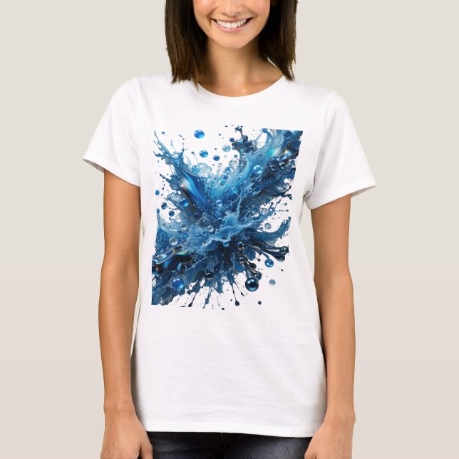 Stylish Silver WATER SPLASH Shirt Design (Front)