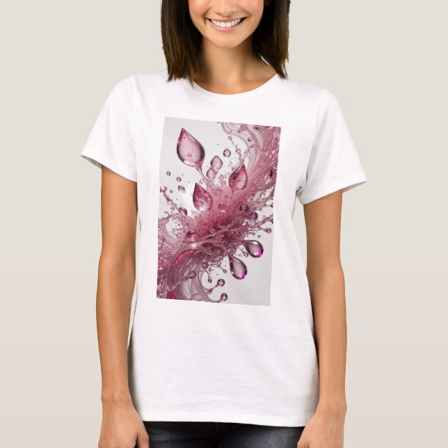 Stylish Silver WATER SPLASHES Custom Tee (Front)