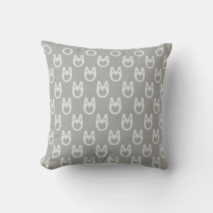 Stylish Silver Wild Cat Pattern on Grey Cushion