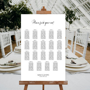 Stylish Simple 19 Table Wedding Seating Chart
