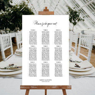 Stylish Simple 9 Table Wedding Seating Chart