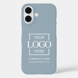 Stylish Simple Blue Business Company Logo Apple iPhone 16 Case