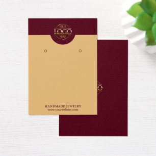 Stylish Simple Burgundy Red Jewellery Display Card