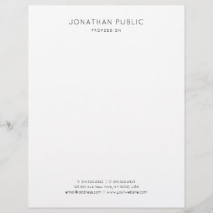 Stylish Simple Design Black White Modern Template Custom Letterhead