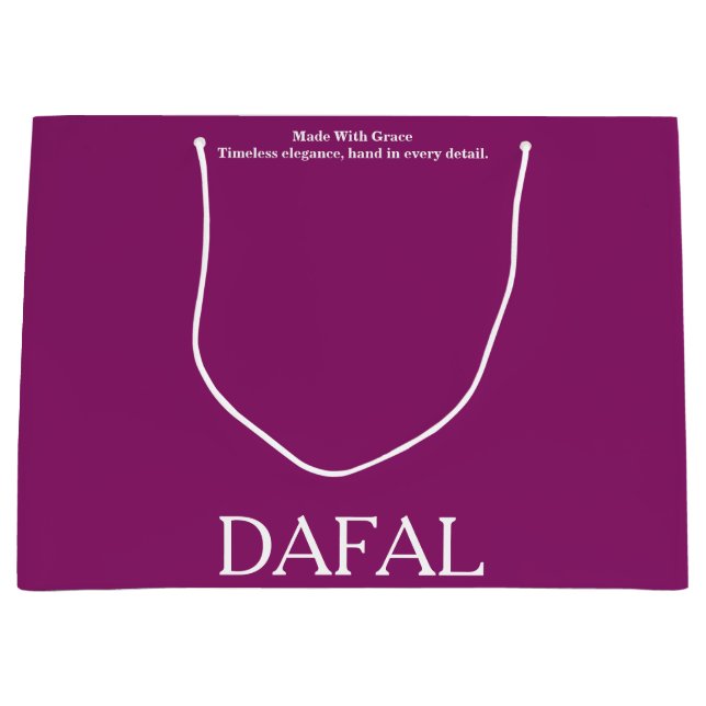 STYLISH SIMPLE ELEGANT MODERN CUSTOMIZED NAME LOGO LARGE GIFT BAG (Front)