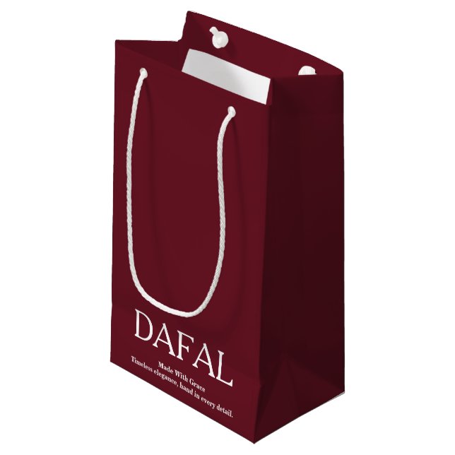 STYLISH SIMPLE ELEGANT MODERN CUSTOMIZED NAME LOGO SMALL GIFT BAG (Front Angled)