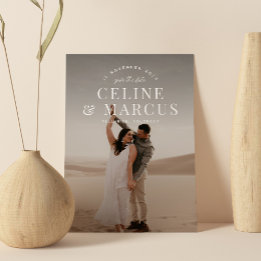 Stylish Simple Full Photo Double-sided White Save The Date
