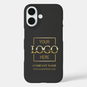 Stylish Simple Gray Business Company Logo Apple iPhone 16 Case