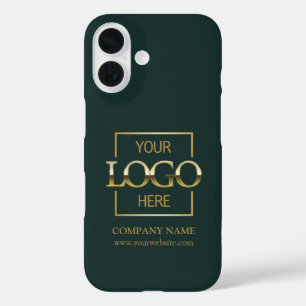 Stylish Simple Green Business Company Logo Apple iPhone 16 Case