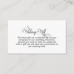Stylish Simple Grey Text Wedding Wishing Well Enclosure Card