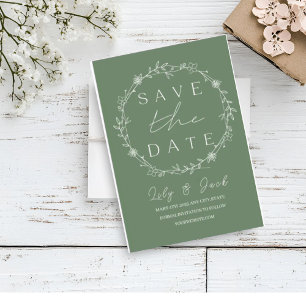 Stylish simple minimal Elegant modern sage green Table Number