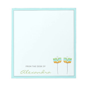 Stylish Simple Modern Flowers Personalised Notepad