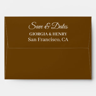 STYLISH SIMPLE MODERN MINIMLIST BROWN WEDDING ENVELOPE
