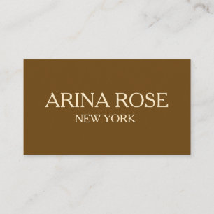 STYLISH SIMPLE MODERN PROFESSIONAL DARK BROWN BUSINESS CARD