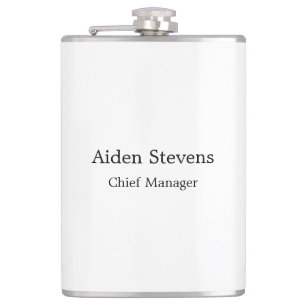 Stylish Simple Plain Black & White Minimalist Hip Flask