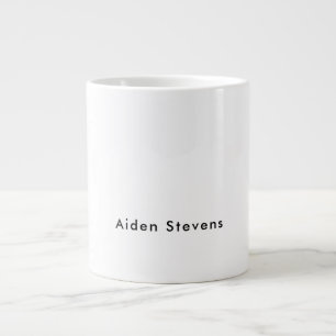 Stylish Simple Plain Black & White Minimalist Large Coffee Mug