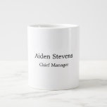 Stylish Simple Plain Black & White Minimalist Large Coffee Mug<br><div class="desc">This simple,  minimalist and plain design is for you. Why use an ordinary one? How about this design that will draw attention to you?</div>