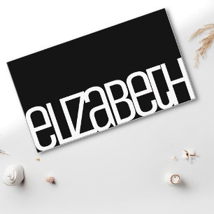 Stylish Simple Plain Black White Minimalist Modern Business Card