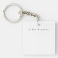 Stylish Simple Plain Black & White Minimalist Name