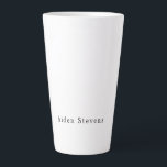 Stylish Simple Plain Black & White Minimalist Name Latte Mug<br><div class="desc">This simple,  minimalist and plain design is for you. Why use an ordinary one? How about this design that will draw attention to you?</div>