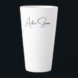 Stylish Simple Plain Black & White Minimalist Name Latte Mug<br><div class="desc">This simple,  minimalist and plain design is for you. Why use an ordinary one? How about this design that will draw attention to you?</div>