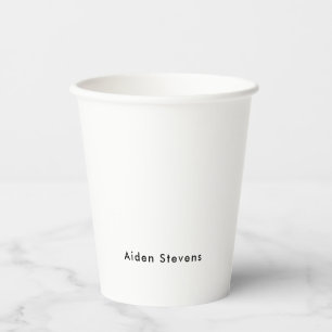 Stylish Simple Plain Black & White Minimalist Paper Cups