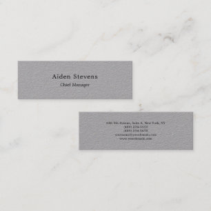 Stylish Simple Plain Premium Grey Minimalist Mini Business Card