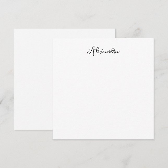 Stylish Simple Script Name Note Card (Front/Back)
