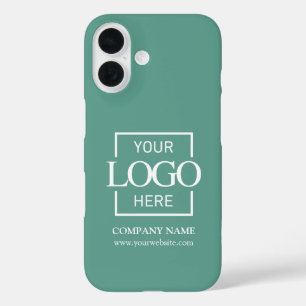 Stylish Simple Teal Business Company Logo Apple iPhone 16 Case