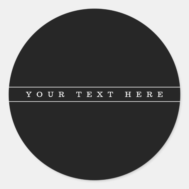 Stylish Simple Text & Thin Stripes Classic Round Sticker (Front)