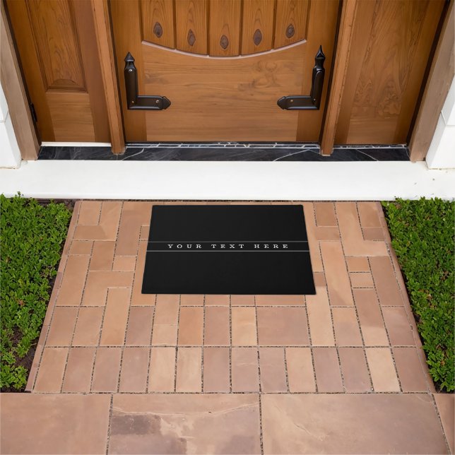 Stylish Simple Text & Thin Stripes Doormat (Outdoor)