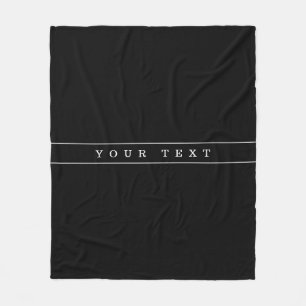 Stylish Simple Text & Thin Stripes Fleece Blanket