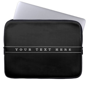Stylish Simple Text & Thin Stripes Laptop Sleeve