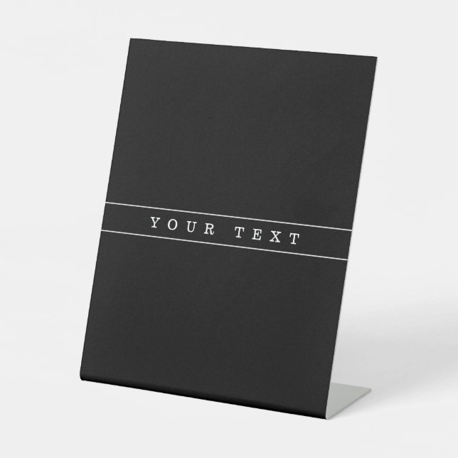 Stylish Simple Text & Thin Stripes Pedestal Sign (Front)