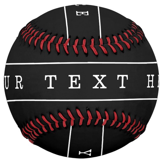 Stylish Simple Text & Thin Stripes Softball (Front)