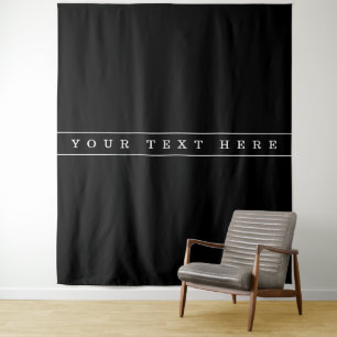 Stylish Simple Text & Thin Stripes Tapestry