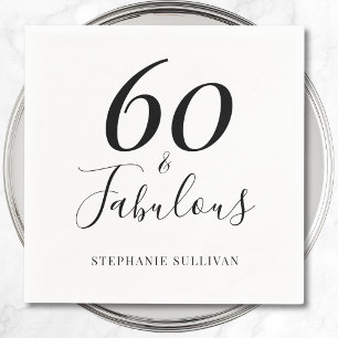 Stylish Sixty And Fabulous 60th Birthday Party Napkin