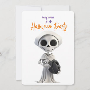 STYLISH SKELETON HALLOWEEN PARTY INVITATION