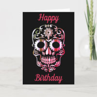 Stylish skull alternative birthday card
