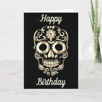 Stylish skull alternative birthday card