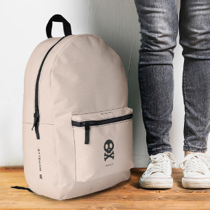 Stylish Skull Crossbones Peach Pink Modern Printed Backpack