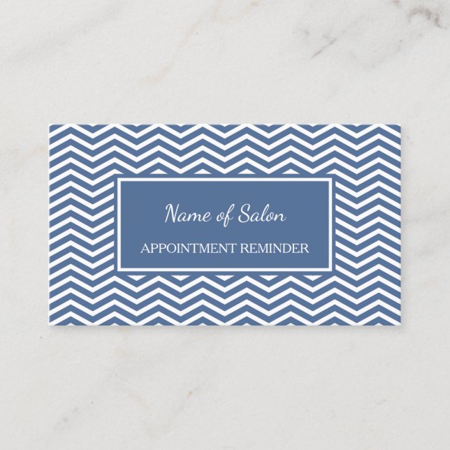 Stylish Slate Blue Chevron Salon Appointment (Front)