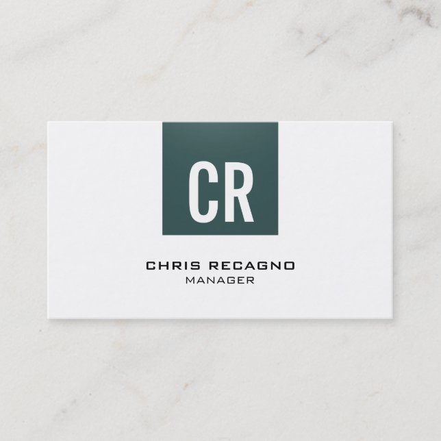 Stylish Slate Grey Stripe White Business Card (Front)