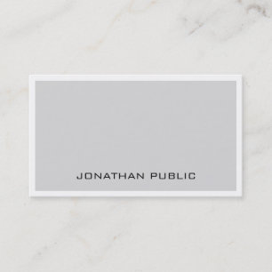 Stylish Smart Design Grey White Elegant Minimalist Business Card