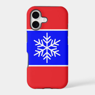 Stylish Snowflake Bright Red Royal Blue Stripes