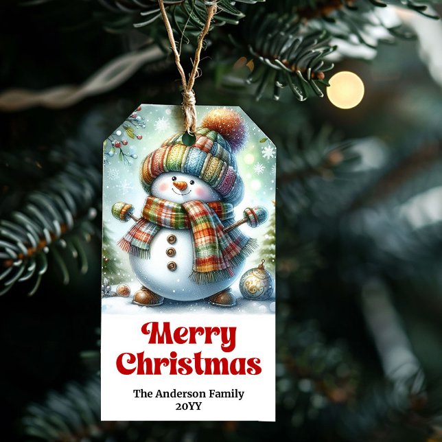 Stylish Snowman Kids Gift Tag Editable Christmas  (Stylish Snowman Kids Gift Tag Editable Christmas Label

)